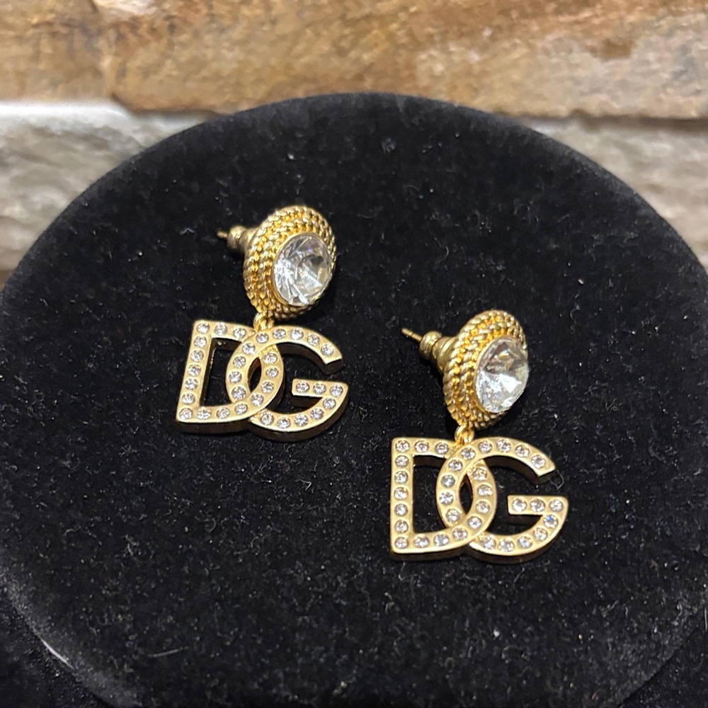 Gold DG Logo Earrings